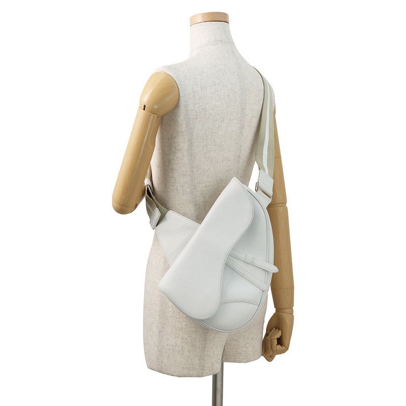 クリスチャン・ディオール ボディバッグ サドルバッグ レザー Christian Dior 白 限定