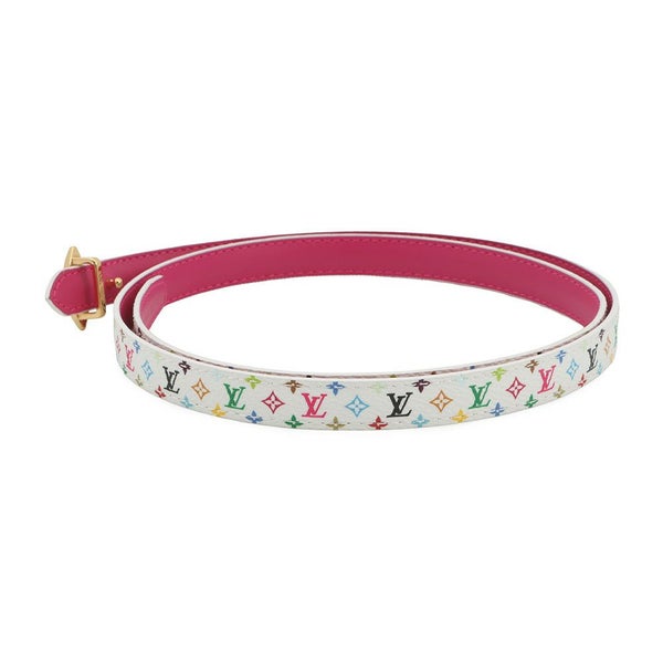 ルイヴィトン ベルト モノグラム・マルチカラー LV TM 15MM リバーシブル サイズ80 M8992U LOUIS VUITTON 村上隆 白