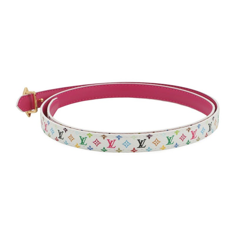 ルイヴィトン ベルト モノグラム・マルチカラー LV TM 15MM リバーシブル サイズ80 M8992U LOUIS VUITTON 村上隆 白