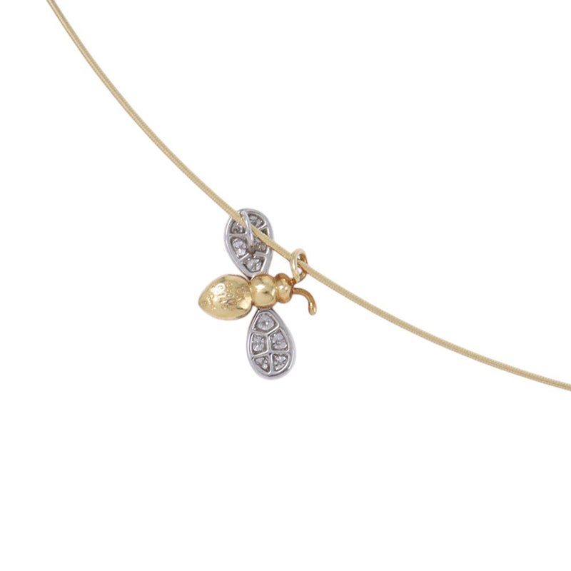 ギメル ネックレス 蜂モチーフ ダイヤモンド 計0.145ct K18YGイエローゴールド/Pt950プラチナ gimel ハチ ジュエリー