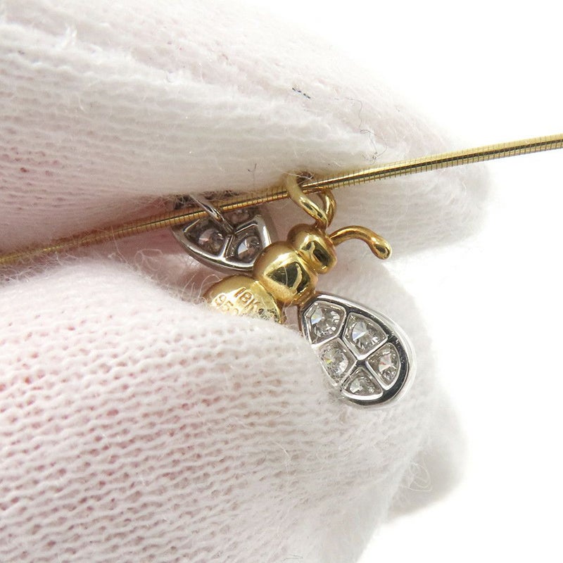 ギメル ネックレス 蜂モチーフ ダイヤモンド 計0.145ct K18YGイエローゴールド/Pt950プラチナ gimel ハチ ジュエリー