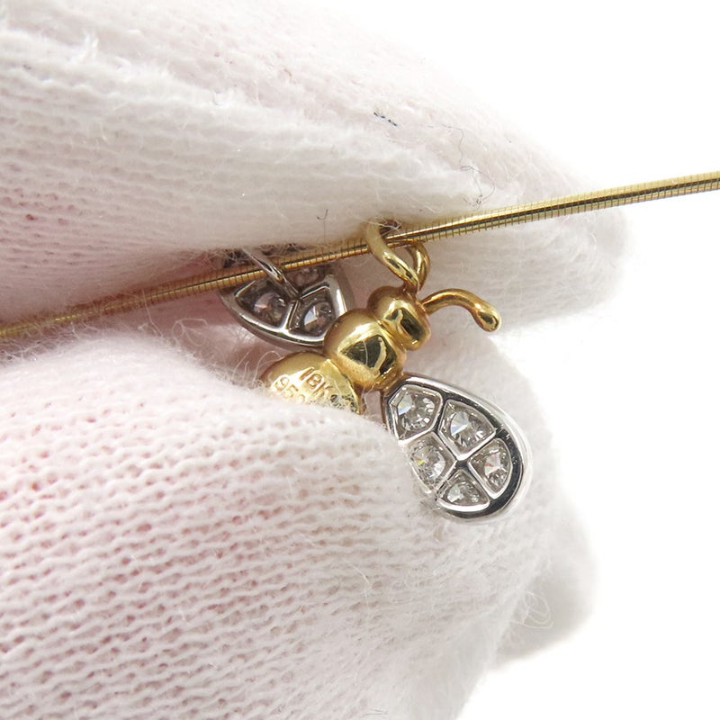 ギメル ネックレス 蜂モチーフ ダイヤモンド 計0.145ct K18YGイエローゴールド/Pt950プラチナ gimel ハチ ジュエリー