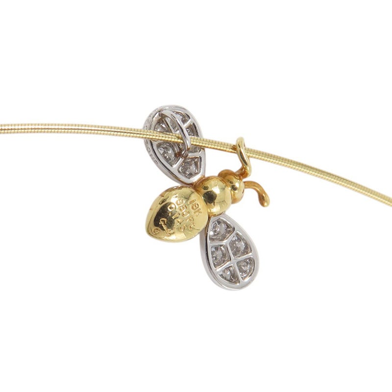 ギメル ネックレス 蜂モチーフ ダイヤモンド 計0.145ct K18YGイエローゴールド/Pt950プラチナ gimel ハチ ジュエリー