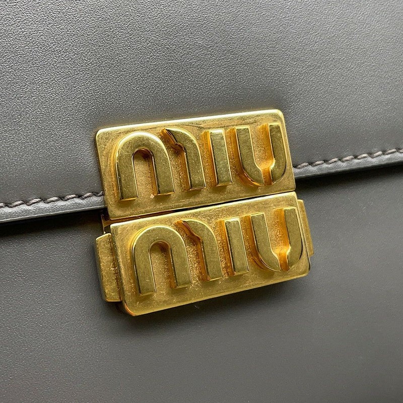 ミュウミュウ ショルダーバッグ ロゴ レザー 5BD254 MIUMIU 2way