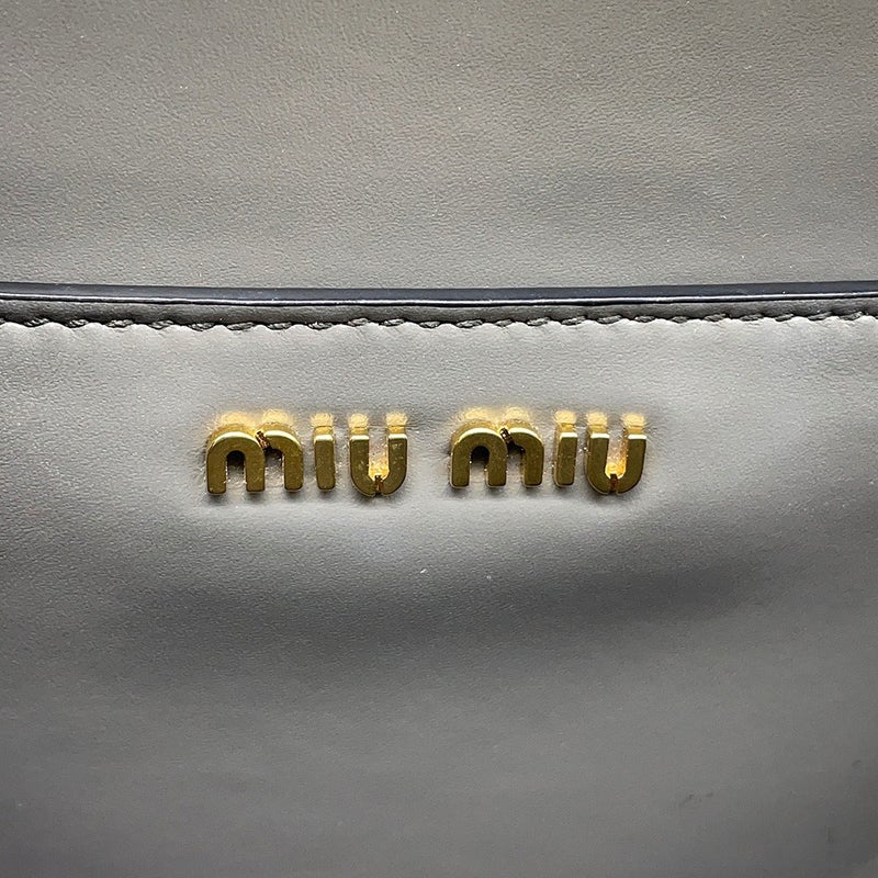 ミュウミュウ ショルダーバッグ ロゴ レザー 5BD254 MIUMIU 2way