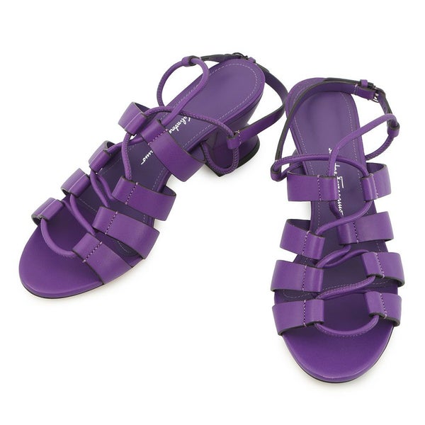 サルヴァトーレ・フェラガモ サンダル 編み上げ レディースサイズ7D Ferragamo 靴