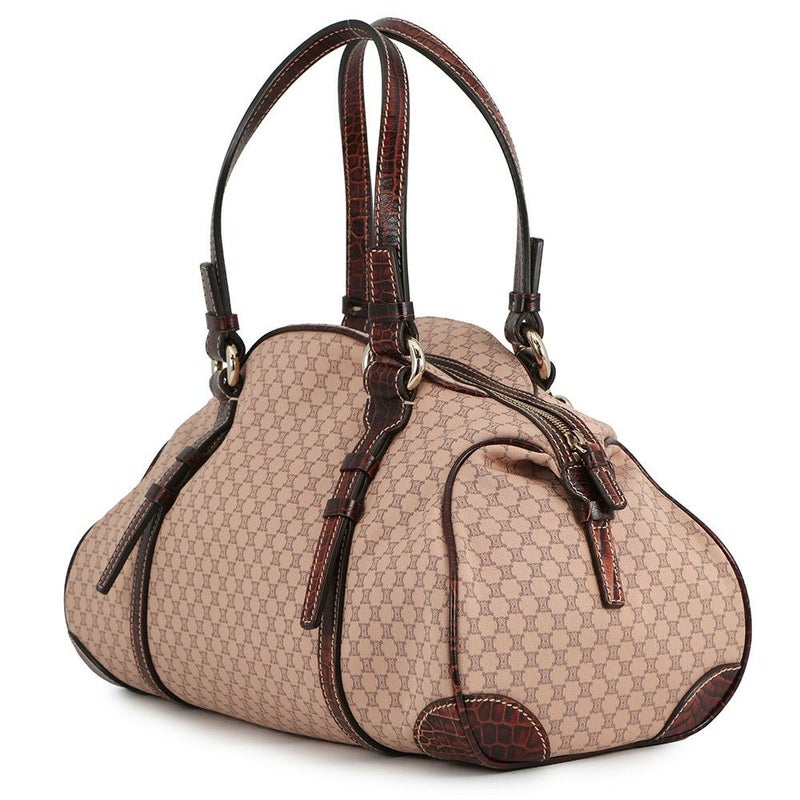 セリーヌ ショルダーバッグ マカダム キャンバス/型押しレザー 160722AJB CELINE　ハンドバッグ