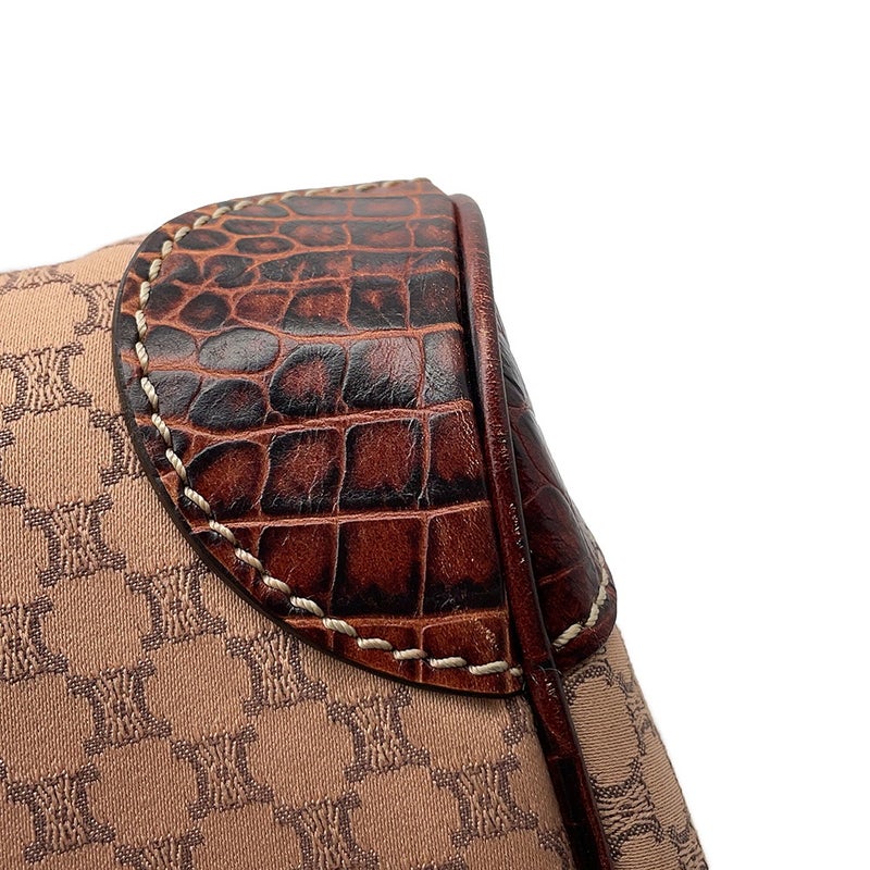 セリーヌ ショルダーバッグ マカダム キャンバス/型押しレザー 160722AJB CELINE　ハンドバッグ