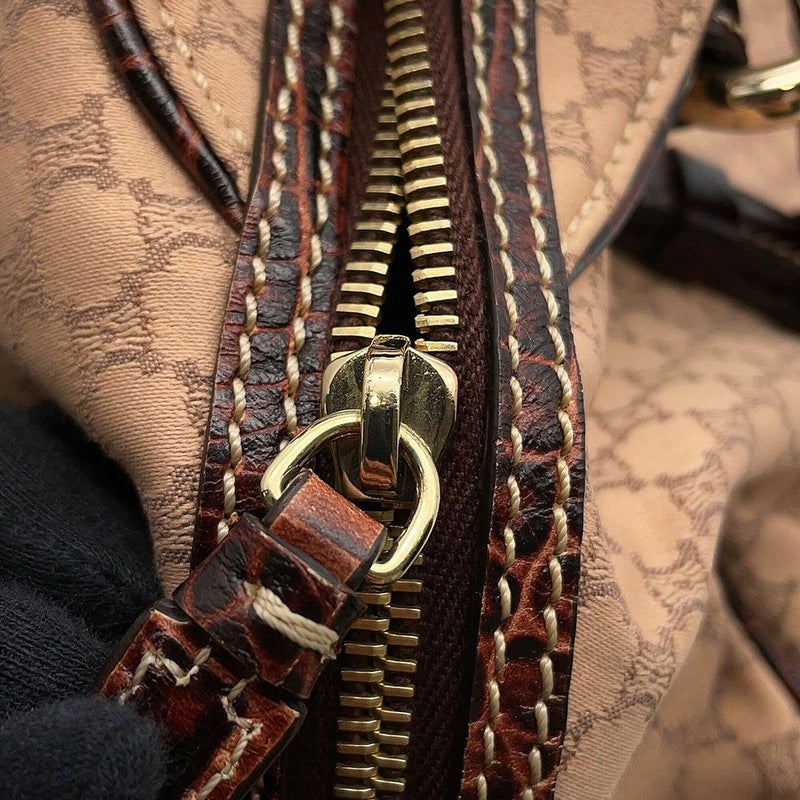 セリーヌ ショルダーバッグ マカダム キャンバス/型押しレザー 160722AJB CELINE　ハンドバッグ