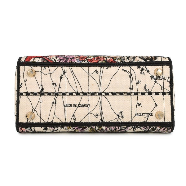 ディオール ハンドバッグ LADY D-LITE ミディアム キャンバス M0565ORHP Christian Dior 2way 白