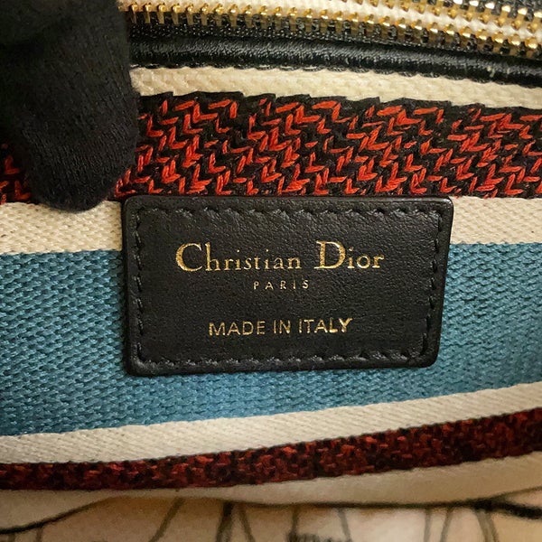 ディオール ハンドバッグ LADY D-LITE ミディアム キャンバス M0565ORHP Christian Dior 2way 白