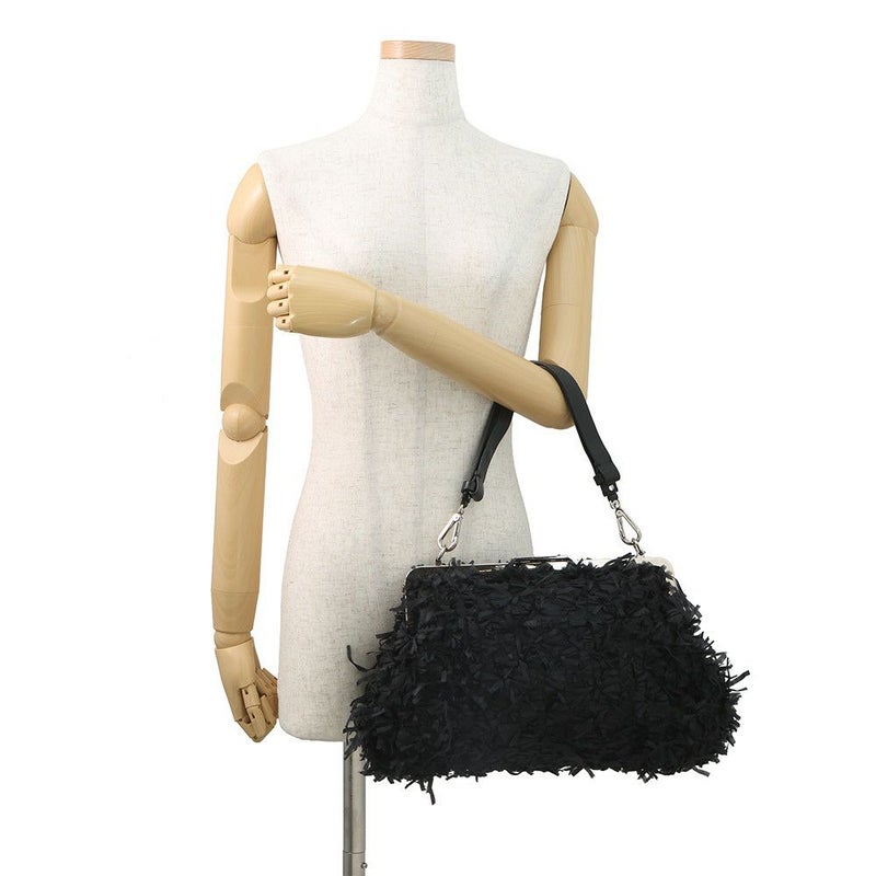 マルニ ハンドバッグ ファブリック レザー MARNI 2way 黒