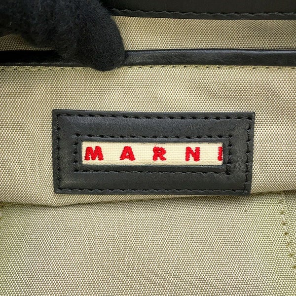 マルニ ハンドバッグ ファブリック レザー MARNI 2way 黒