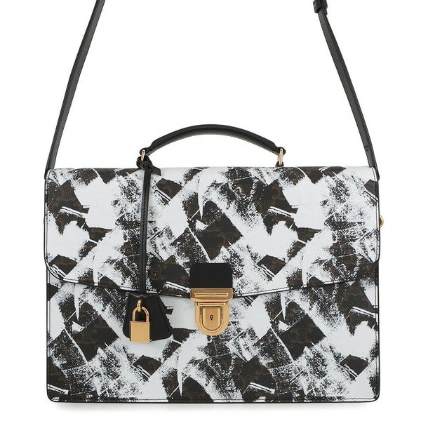 セリーヌ ビジネスバッグ トリオンフ ブリーフケース PVC/レザー CELINE 2wayショルダーバッグ 白 黒