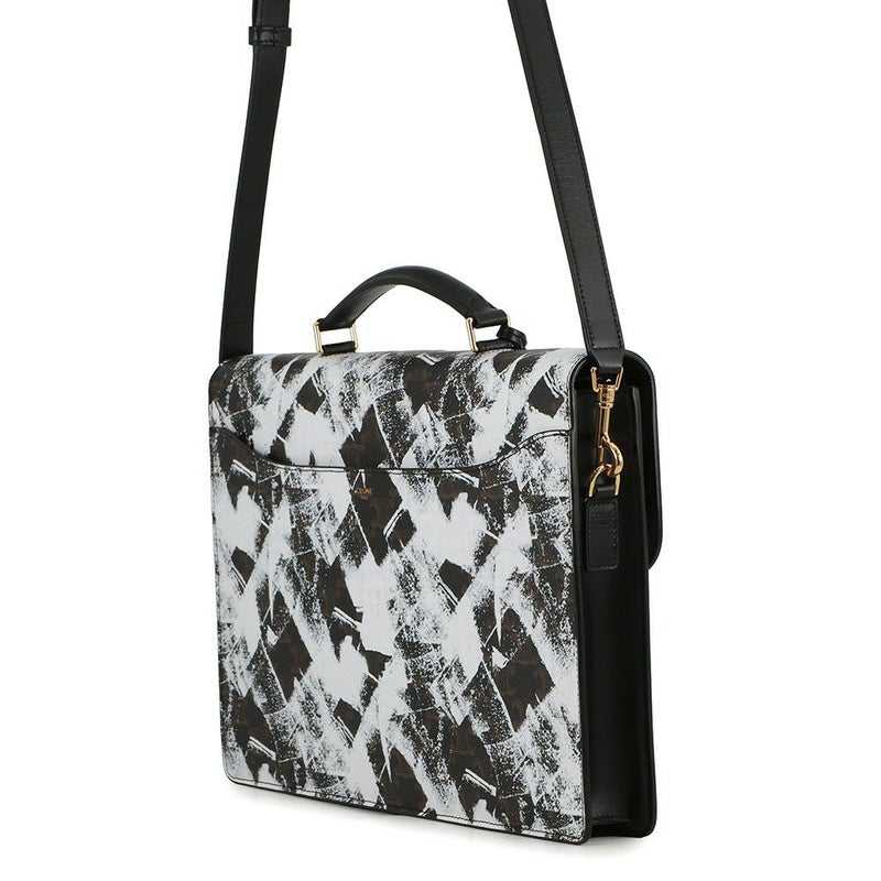 セリーヌ ビジネスバッグ トリオンフ ブリーフケース PVC/レザー CELINE 2wayショルダーバッグ 白 黒