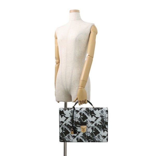 セリーヌ ビジネスバッグ トリオンフ ブリーフケース PVC/レザー CELINE 2wayショルダーバッグ 白 黒