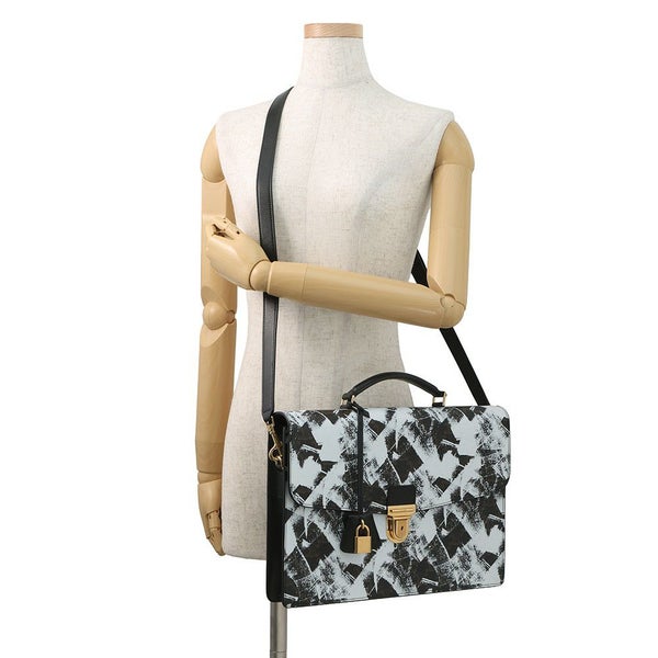 セリーヌ ビジネスバッグ トリオンフ ブリーフケース PVC/レザー CELINE 2wayショルダーバッグ 白 黒