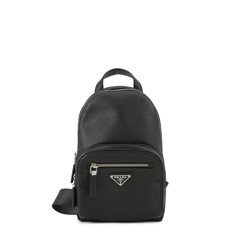 プラダ ボディバッグ トライアングルロゴ レザー 2VZ031 PRADA 黒