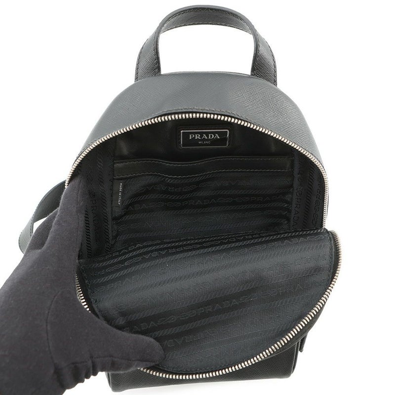 プラダ ボディバッグ トライアングルロゴ レザー 2VZ031 PRADA 黒