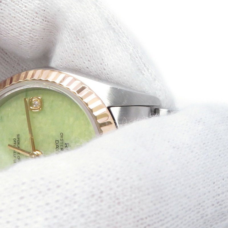 ロレックス レディデイトジャスト SS/K18YG 2Pダイヤ A番 79173 2BR コンビ 腕時計 ジェダイト文字盤