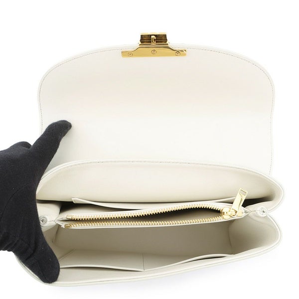 セリーヌ ハンドバッグ  ニノ  ミディアム トリオンフ スムースサテンドカーフスキン117523GG2 CELINE 2wayショルダー 白