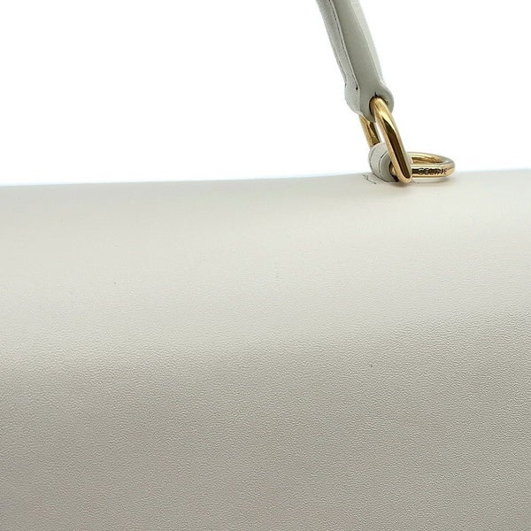 セリーヌ ハンドバッグ  ニノ  ミディアム トリオンフ スムースサテンドカーフスキン117523GG2 CELINE 2wayショルダー 白