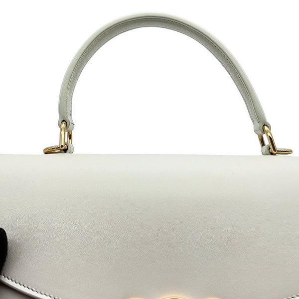 セリーヌ ハンドバッグ  ニノ  ミディアム トリオンフ スムースサテンドカーフスキン117523GG2 CELINE 2wayショルダー 白