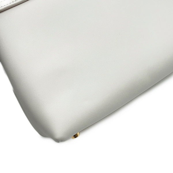 セリーヌ ハンドバッグ  ニノ  ミディアム トリオンフ スムースサテンドカーフスキン117523GG2 CELINE 2wayショルダー 白