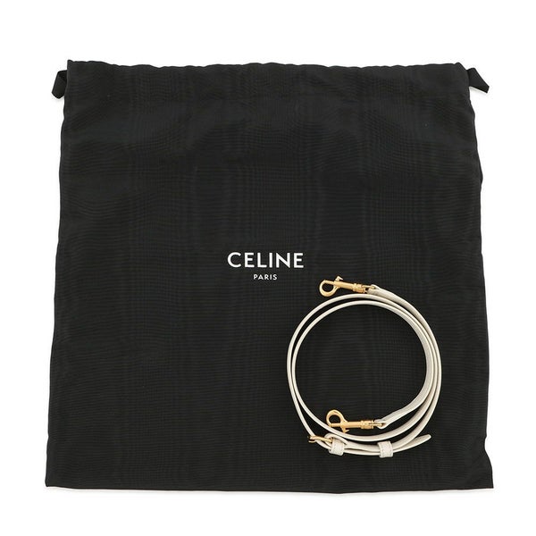 セリーヌ ハンドバッグ  ニノ  ミディアム トリオンフ スムースサテンドカーフスキン117523GG2 CELINE 2wayショルダー 白