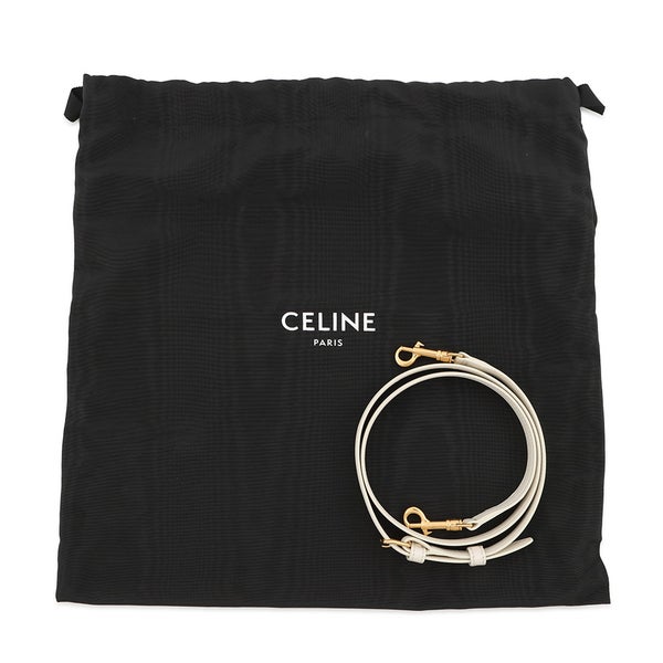 セリーヌ ハンドバッグ  ニノ  ミディアム トリオンフ スムースサテンドカーフスキン117523GG2 CELINE 2wayショルダー 白