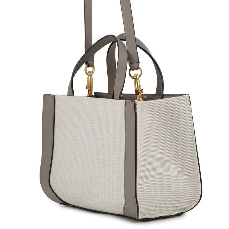 ヴァレンティノ・ガラヴァーニ ハンドバッグ Vロゴ キャンバス レザー 2W0B0K96YJH VALENTINO 2way 白