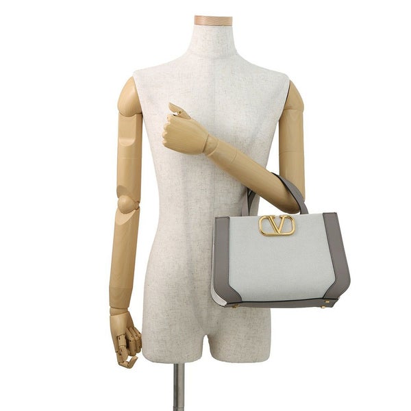 ヴァレンティノ・ガラヴァーニ ハンドバッグ Vロゴ キャンバス レザー 2W0B0K96YJH VALENTINO 2way 白