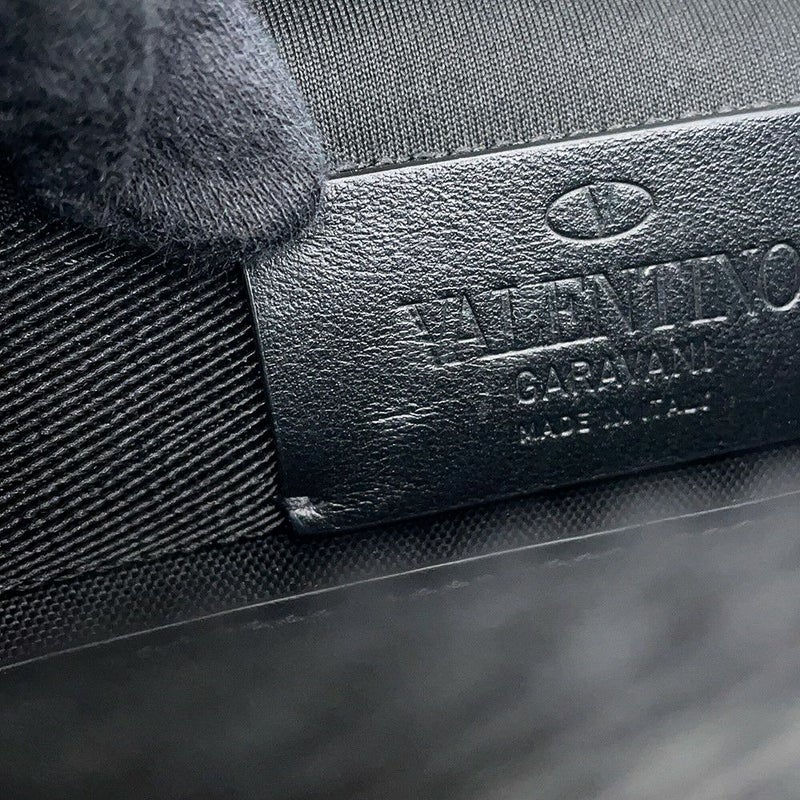 ヴァレンティノ・ガラヴァーニ ボディバッグ VLTN キャンバス VALENTINO ウエストバッグ 黒