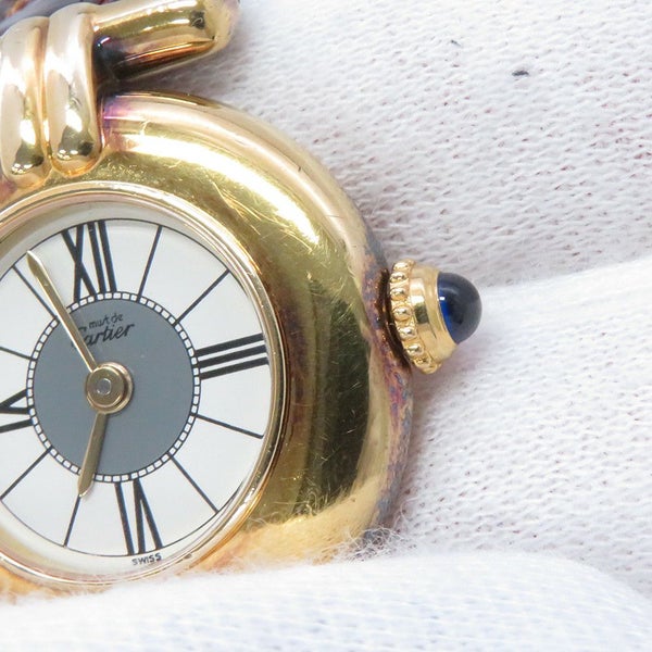 カルティエ マストコリゼ ヴェルメイユ SM W1004354 Cartier 腕時計 クォーツ 白文字盤