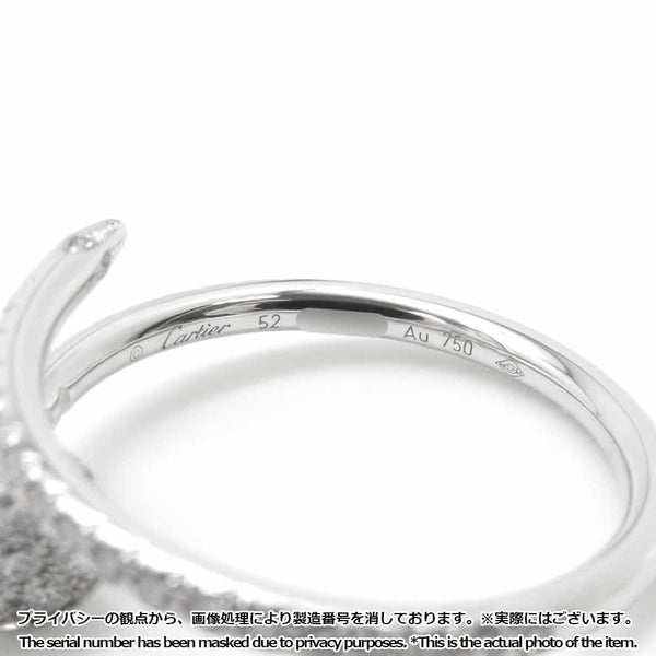 カルティエ リング ジュスト アン クル リング スモールモデル セミパヴェ ダイヤ 53P 計0.40ct K18WG サイズ52 B4231600 指輪