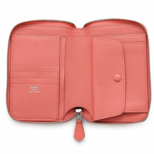 エルメス 財布 アザップ バーティカル ローズエテ/シルバー金具 トゴ X刻印 HERMES 財布