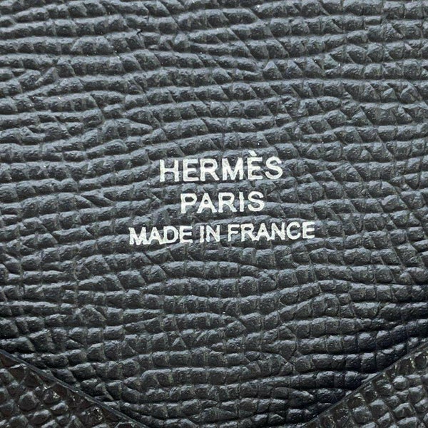 エルメス カードケース カルヴィ ブラック エプソン W刻印 HERMES 名刺入れ 黒