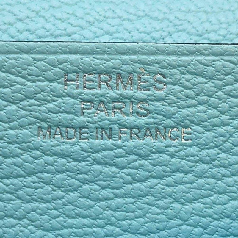 エルメス 長財布 ベアンスフレ ブルーゼフィール/シルバー金具 シェブルミゾル D刻印 財布