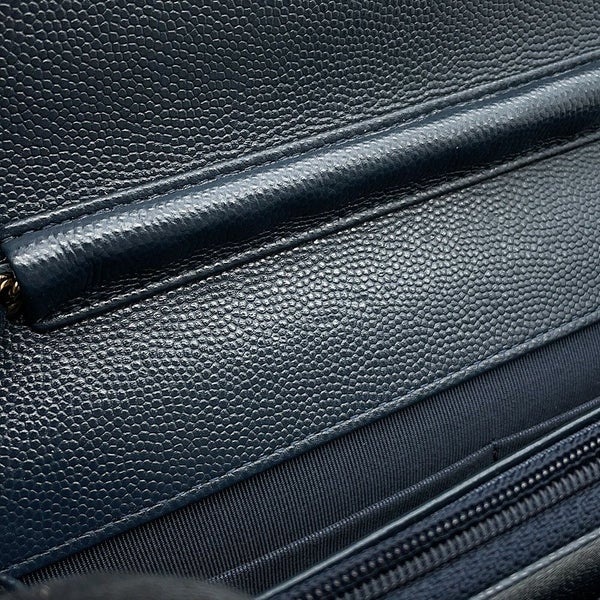 シャネル チェーンウォレット クラシック マトラッセ ココマーク キャビアスキン AP0250 CHANEL 財布 ブラック 黒