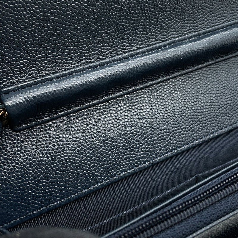 シャネル チェーンウォレット クラシック マトラッセ ココマーク キャビアスキン AP0250 CHANEL 財布 ブラック 黒