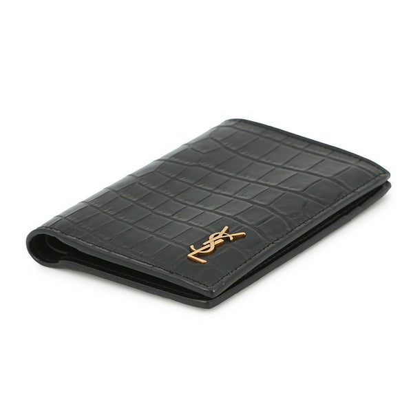 サンローランパリ 財布 タイニーカサンドラクレジットカードウォレット 型押しレザー 847958DZEDW1000 黒