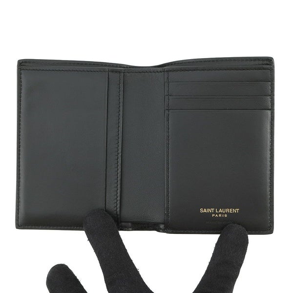 サンローランパリ 財布 タイニーカサンドラクレジットカードウォレット 型押しレザー 847958DZEDW1000 黒