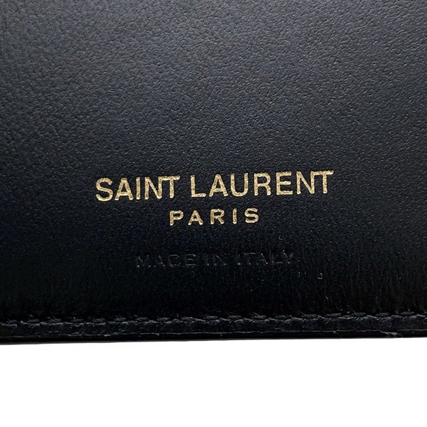 サンローランパリ 財布 タイニーカサンドラクレジットカードウォレット 型押しレザー 847958DZEDW1000 黒