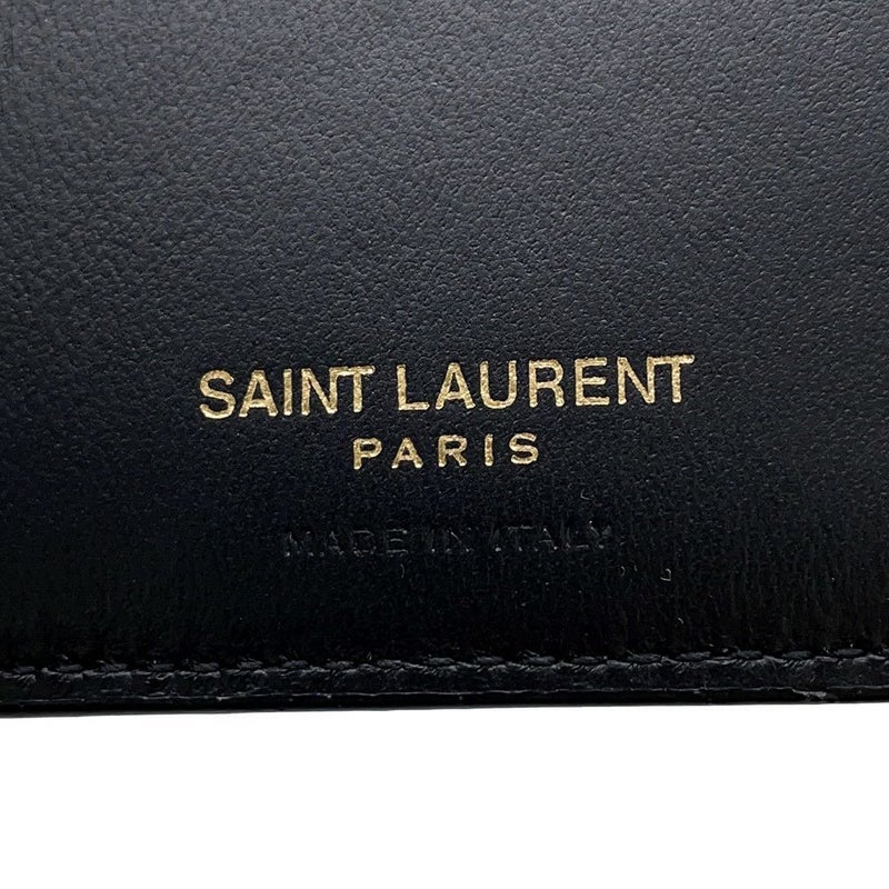 サンローランパリ 財布 タイニーカサンドラクレジットカードウォレット 型押しレザー 847958DZEDW1000 黒