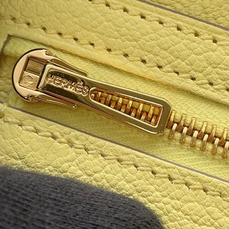 エルメス 長財布 ベアンスフレ ジョーヌシトロン/ゴールド金具 オーストリッチ B刻印 財布