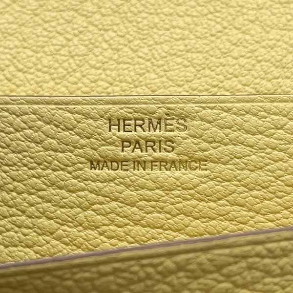 エルメス 長財布 ベアンスフレ ジョーヌシトロン/ゴールド金具 オーストリッチ B刻印 財布