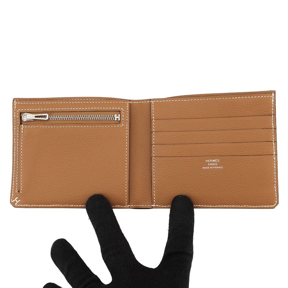 エルメス 二つ折り財布 セリエ コンパクト ゴールド/シルバー金具
