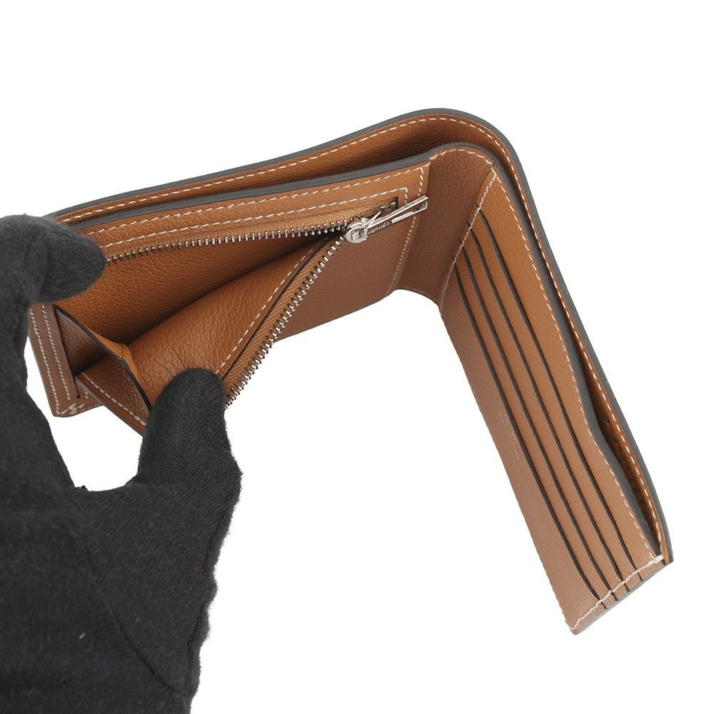 エルメス 二つ折り財布 セリエ コンパクト ゴールド/シルバー金具