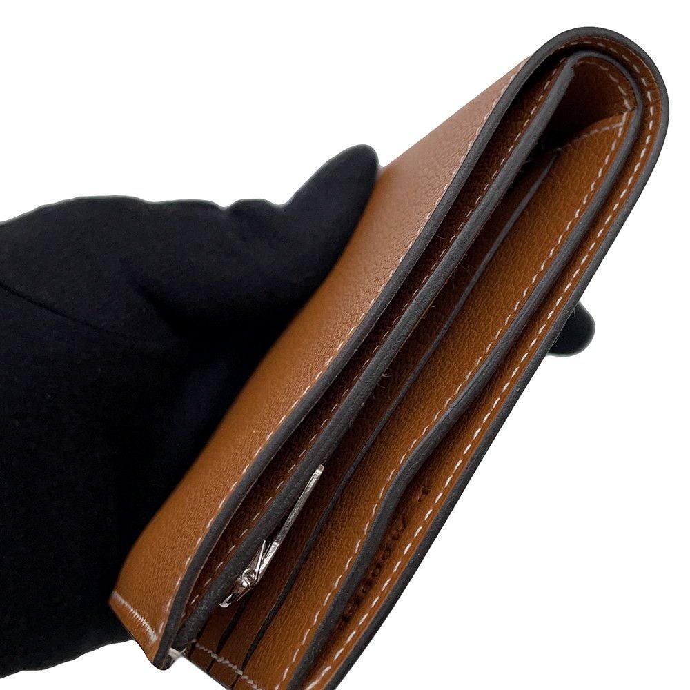 エルメス 二つ折り財布 セリエ コンパクト ゴールド/シルバー金具