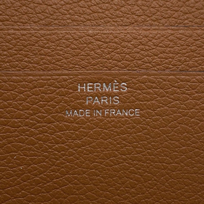 エルメス 二つ折り財布 セリエ コンパクト ゴールド/シルバー金具 エバーカラー B刻印 財布 メンズ